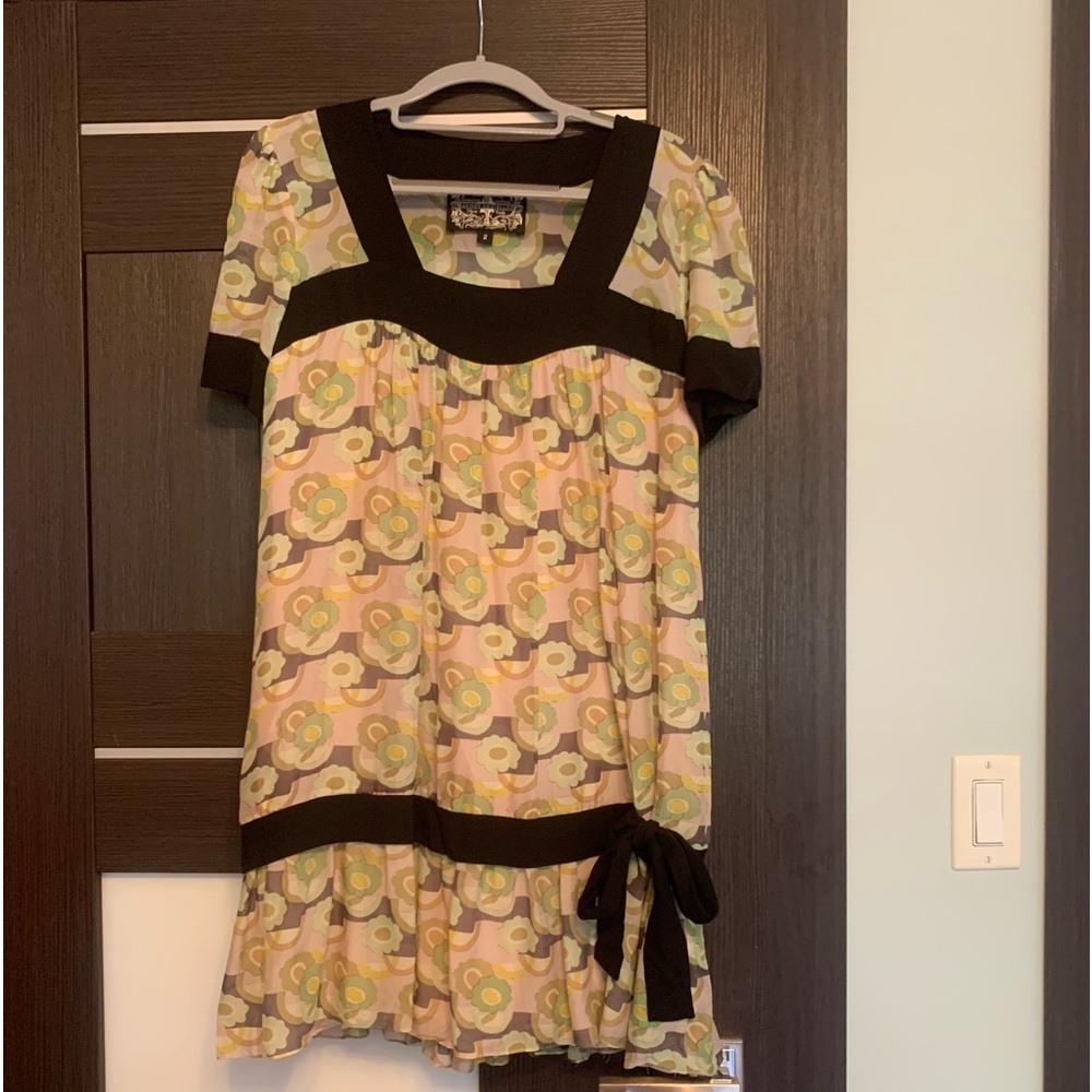 James Coviello 
Silk Print Drop Waist
Shift Dress ,Size 2
